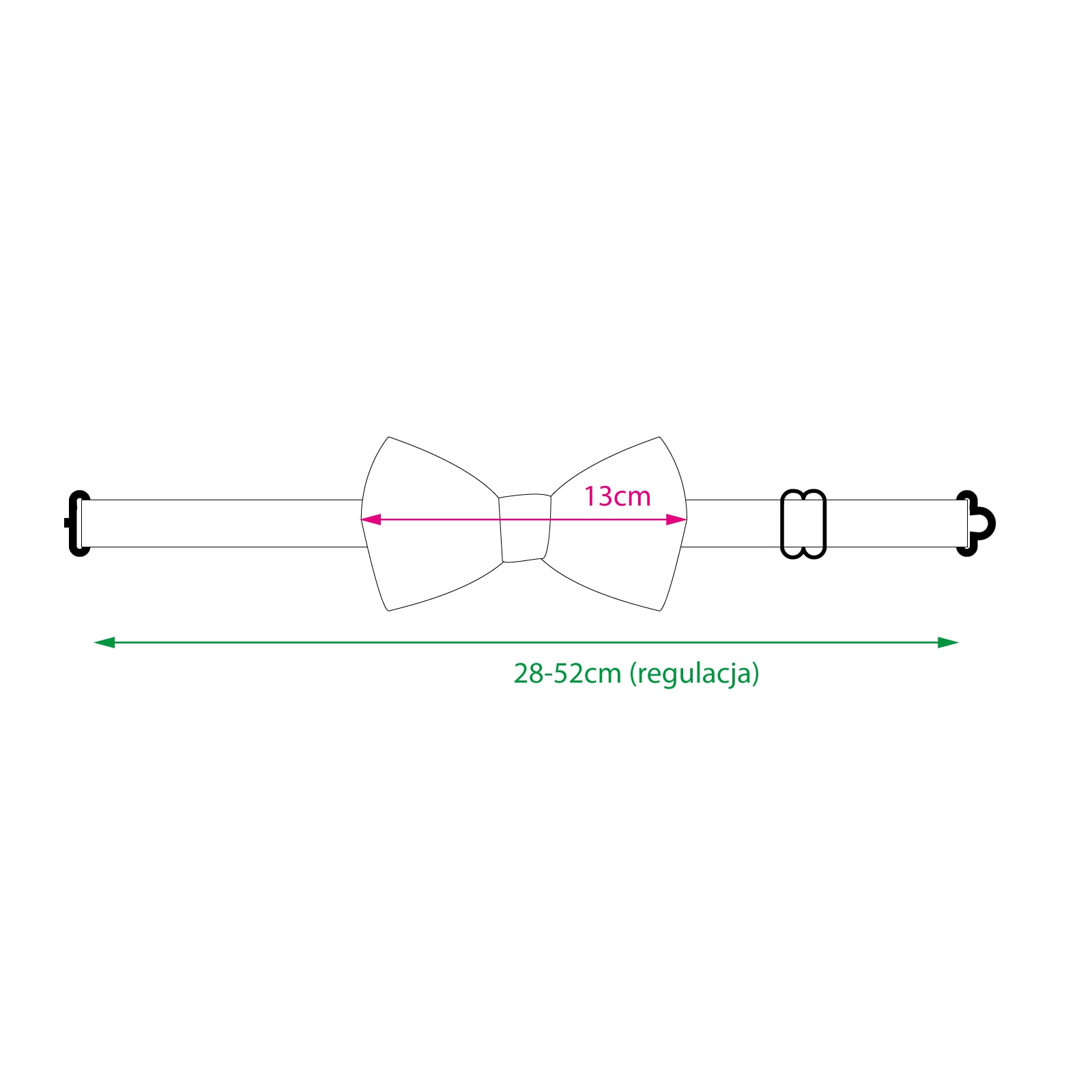 jedwabna muszka męska Spadiora wymiary