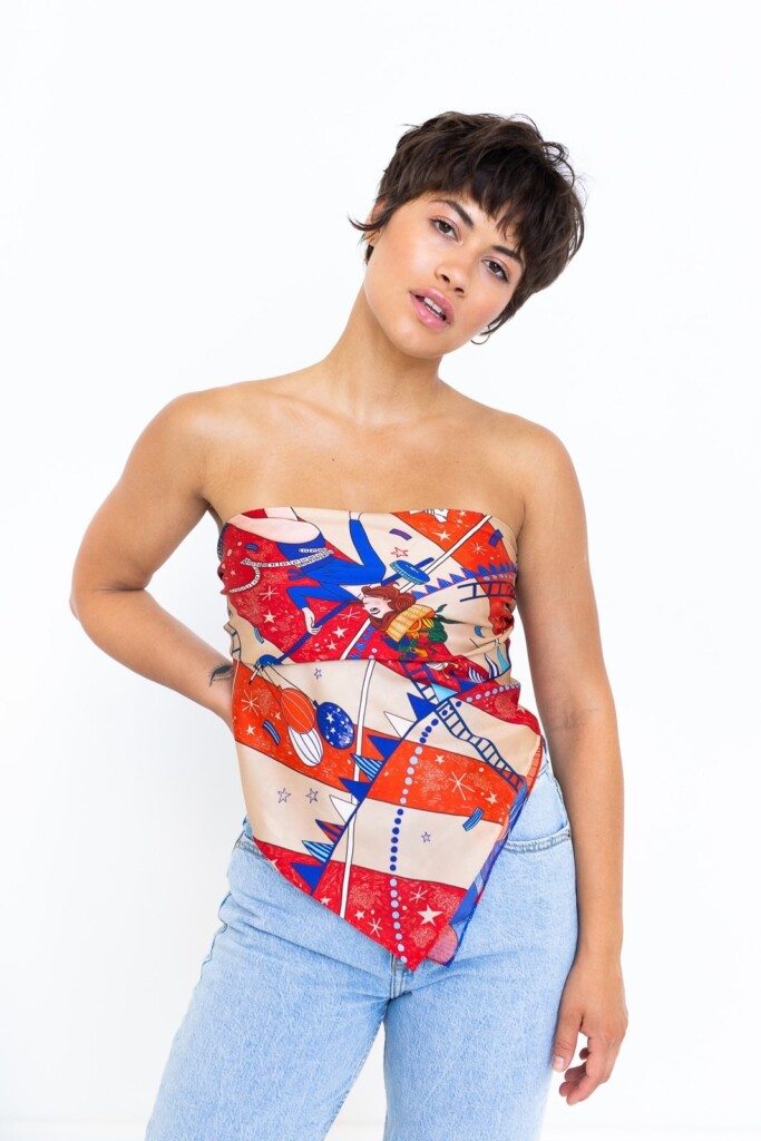 apaszka jedwabna Cyrk 90x90 Spadiora