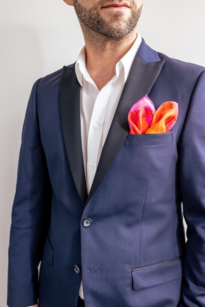 jedwabna poszetka Spadiora męska "Nazywaj ją jak chcesz"