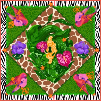 dzikość serca jedwabna apaszka Spadiora wz&oacute;r