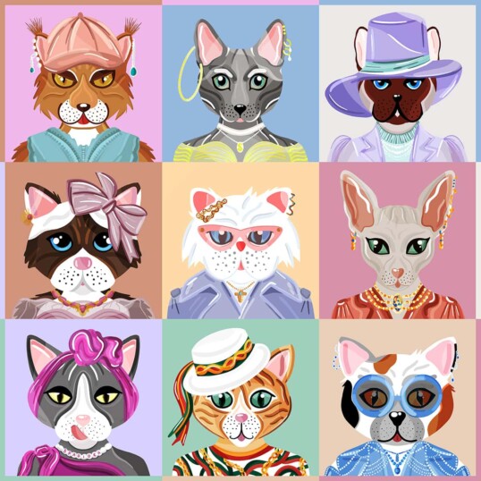 jedwabna apaszka koty