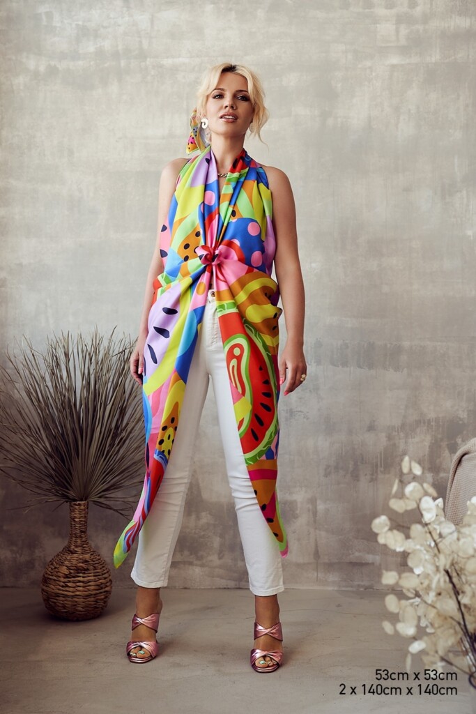 soczysta tunika Spadiora jedwabna apaszka