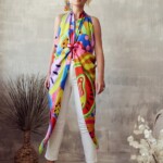 soczysta tunika Spadiora jedwabna apaszka