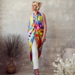 soczysta tunika Spadiora jedwabna apaszka