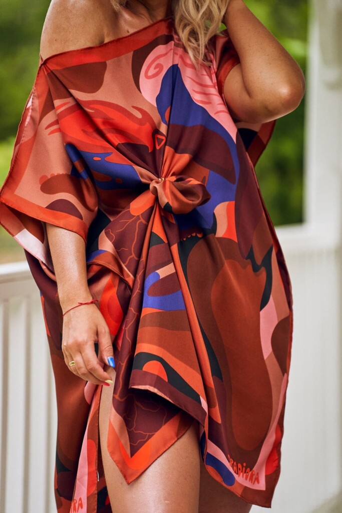 Żywioły jedwabna tunika Spadiora