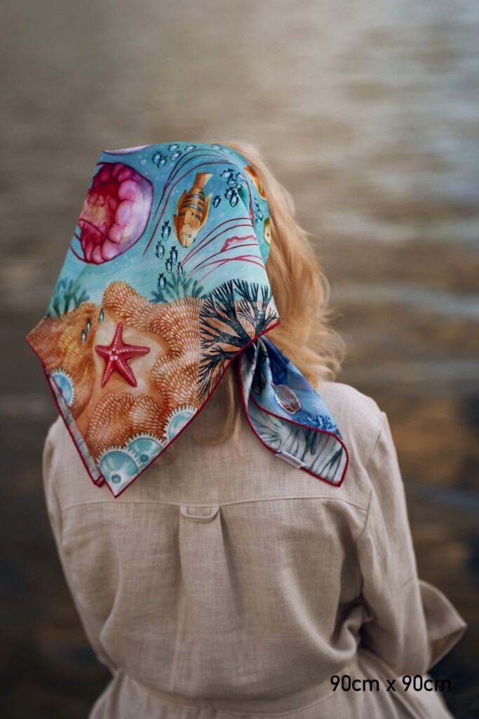 apaszka Spadora jedwabna Ocean 2.0