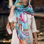 Spadiora jedwabna apaszka Ocean 2.0 klasyczne wiązanie