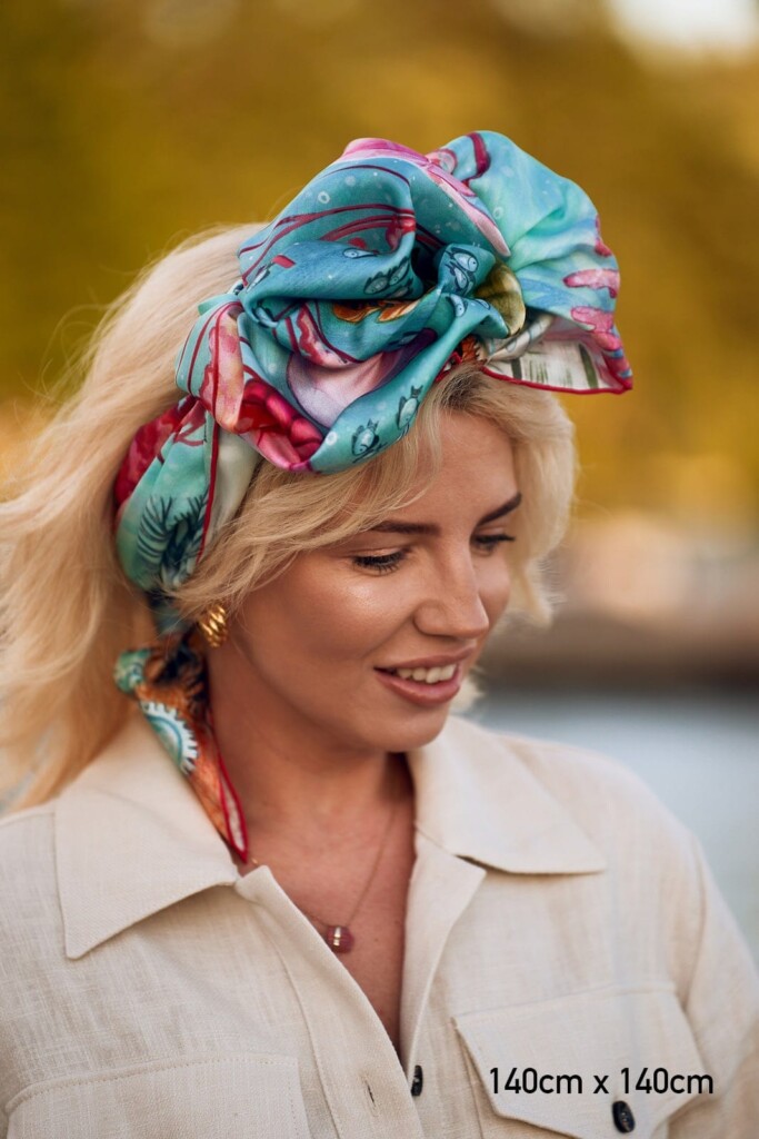 Spadiora Ocean 2.0 jedwabna apaszka