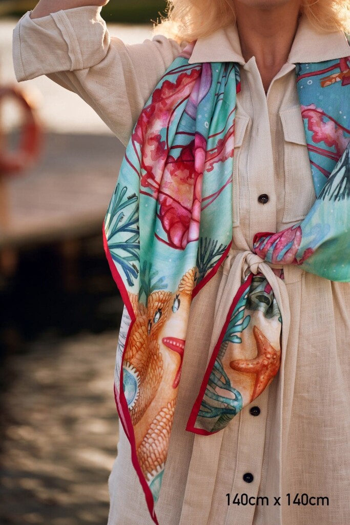 apaszka jedwabna Spadiora ocean 2.0