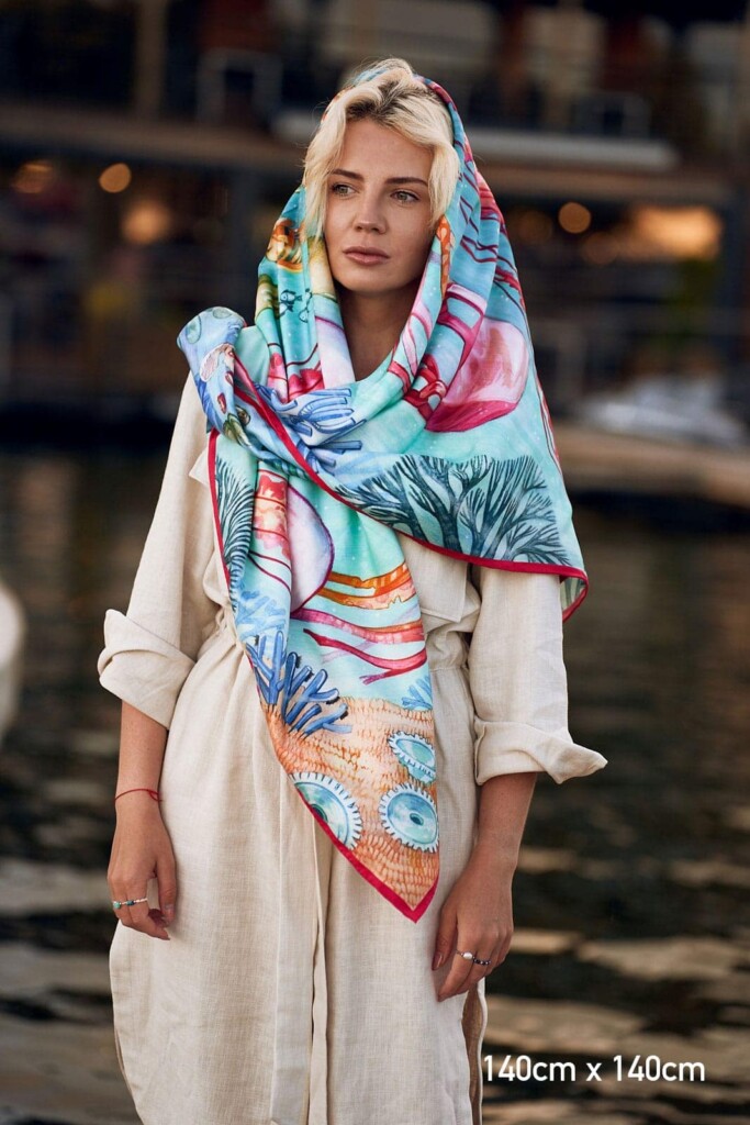 Spadiora apaszka jedwabna Ocean 2.0 140x140