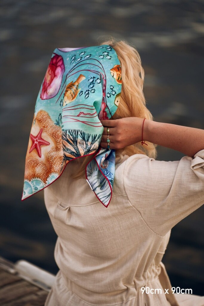 Ocean 2.0 Spadiora jedwabna apaszka