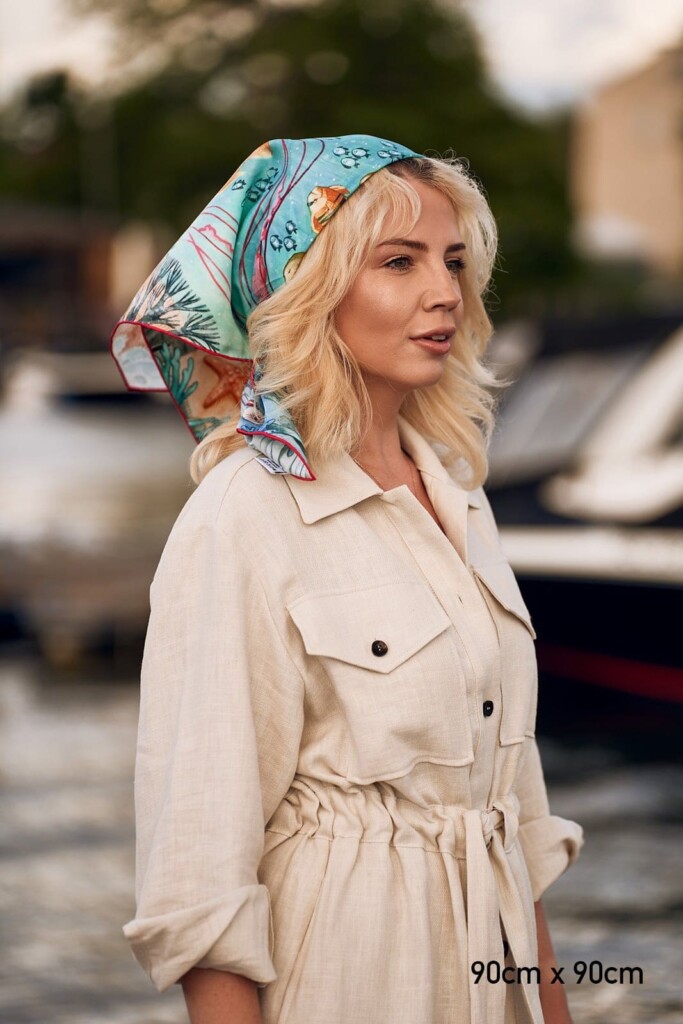 Ocean 2.0 jedwabna apaszka Spadiora