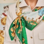 jedwabna apaszka karuzela Spadiora butelkowa zieleń