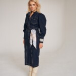 Spadiora jedwabna apaszka Karuzela platynowa szarość