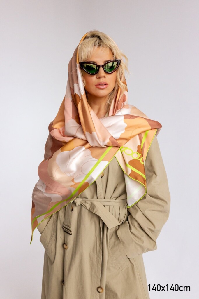 kamuflaż jedwabna apaszka Spadiora