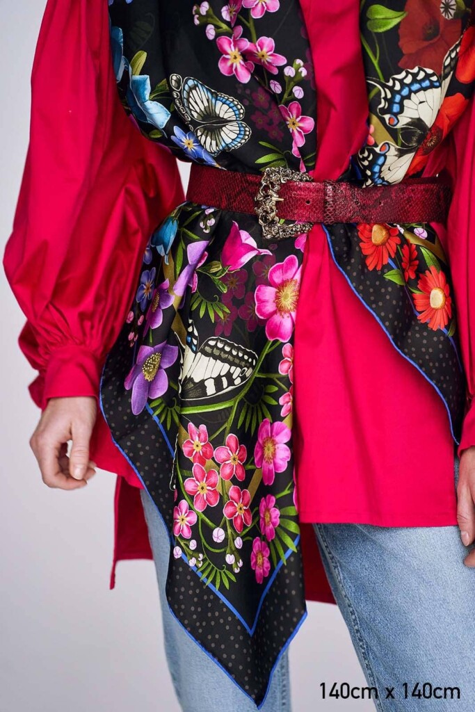 Spadiora jedwabna apaszka 140x140 rozłąka