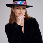 kapelusz bando z jedwab szarfa Spadiora czarny