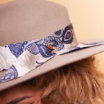 kapelusz damski vakero z jedwabna szarfa szary spadiora 2