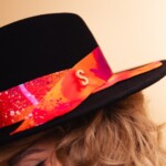 kapelusz damski bando z jedwabna szarfa czarny spadiora 2