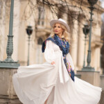 Spadiora dwustronna apaszka jedwabna konik Mazurski granat