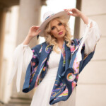 Spadiora apaszka jedwabna granat Konik Mazurski