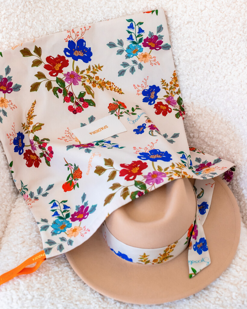 spadiora kapelusz z jedwabna szarfa worek do przechowywania