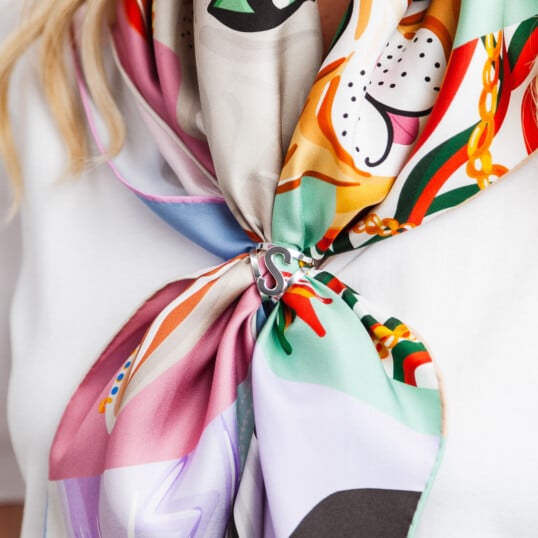 spadiora potrójny srebrny pierścień do apaszki