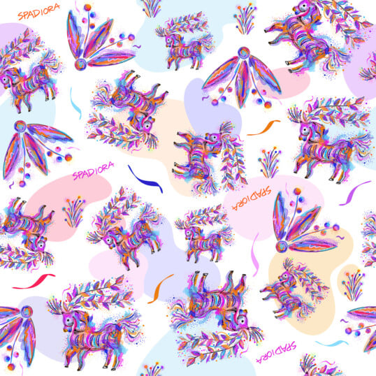 wzor konik mazurski biel spadiora