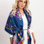 apaszka jedwabna konik mazurski granat