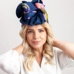 jedwabny turban spadiora konik mazurski granat