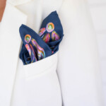 jedwabna poszetka spadiora dwustronna konik mazurski granat