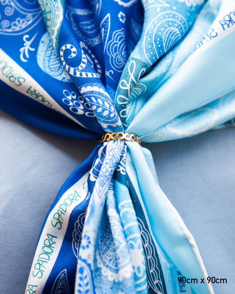 gora lodowa dwustronna spadiora apaszka jedwabna