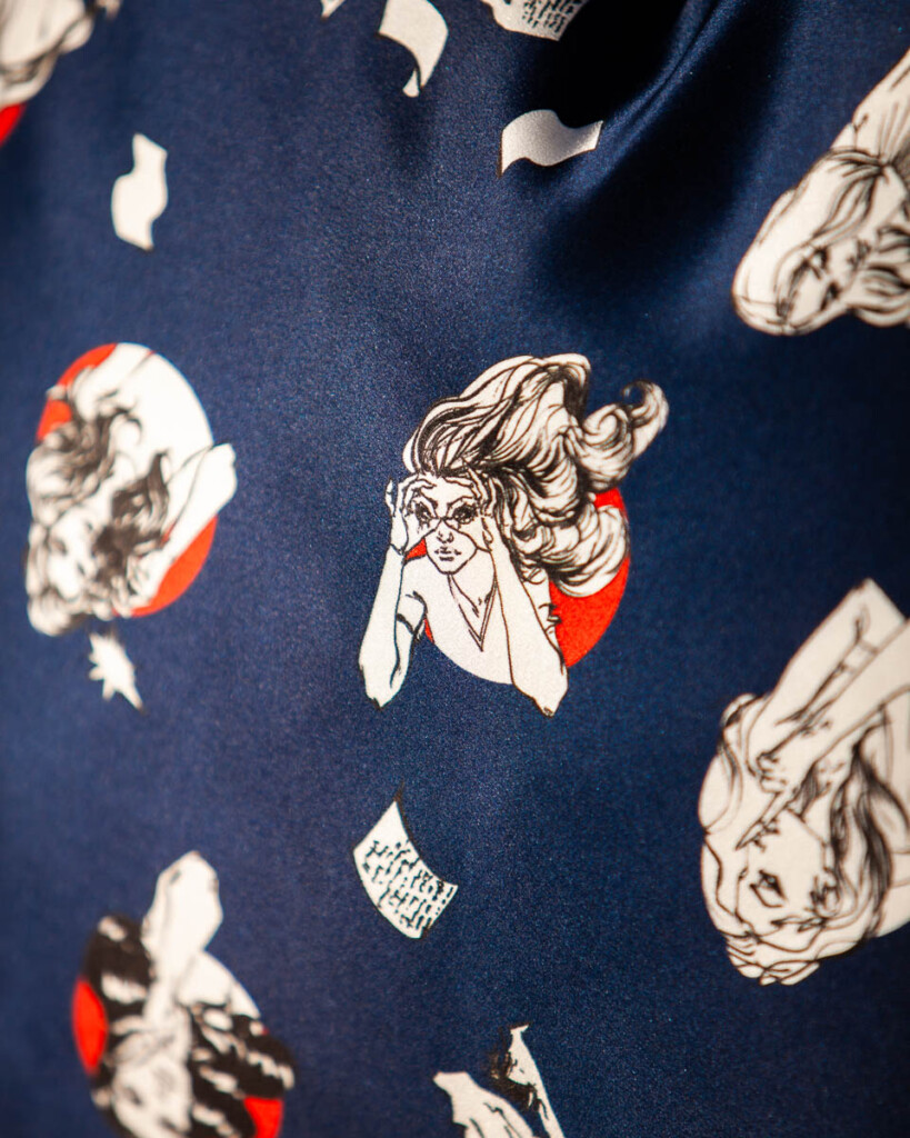 jedwabna spadiora poszewka na poduszke gadu gadu