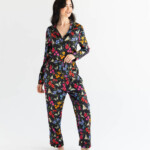 jedwabna revo spadiora pizama rozlaka spodniami z dlugimi zestaw