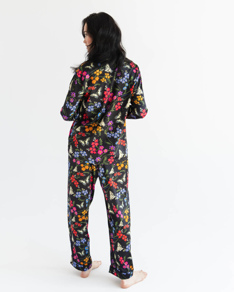 rozlaka spadiora zesta z dlugimi spodniami revo jedwabna pizama