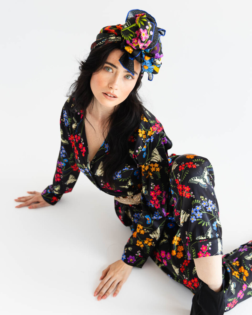 rozlaka zestaw z dlugimi spodniami revo jedwabna pizama spadiora