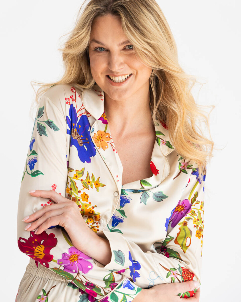 revo dojrzalosc spadiora jedwabna pizama zestaw z dlugimi spodniami