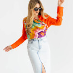 apaszka jedwabna dwustronna usta spadiora 8