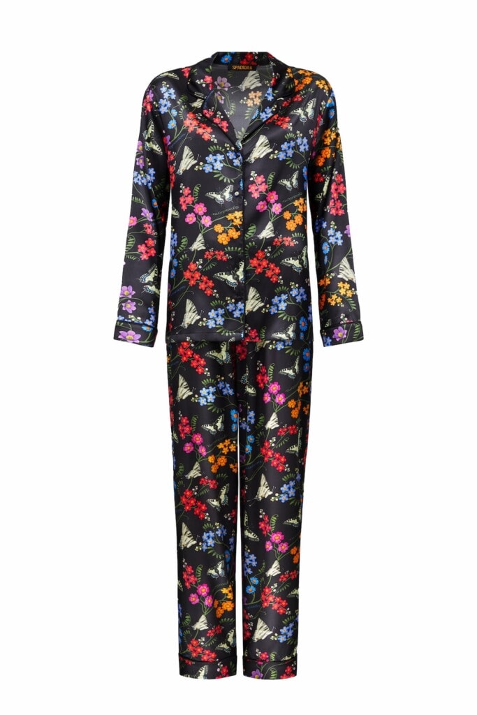 jedwabna satynowa pizama revo rozlaka zestaw z dlugimi spodniami spadiora 1