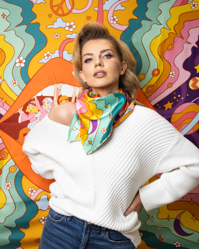 apaszka jedwabna dwustronna usta spadiora 18