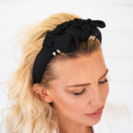jedwabna opaska do wlosow ornamo czarna spadiora