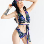 kostium kapielowy dwuczesciowy ripozi konik mazurski granat spadiora