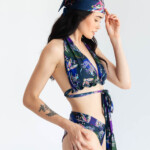 granat konik mazurski spadiora kostium kapielowy dwuczesciowy