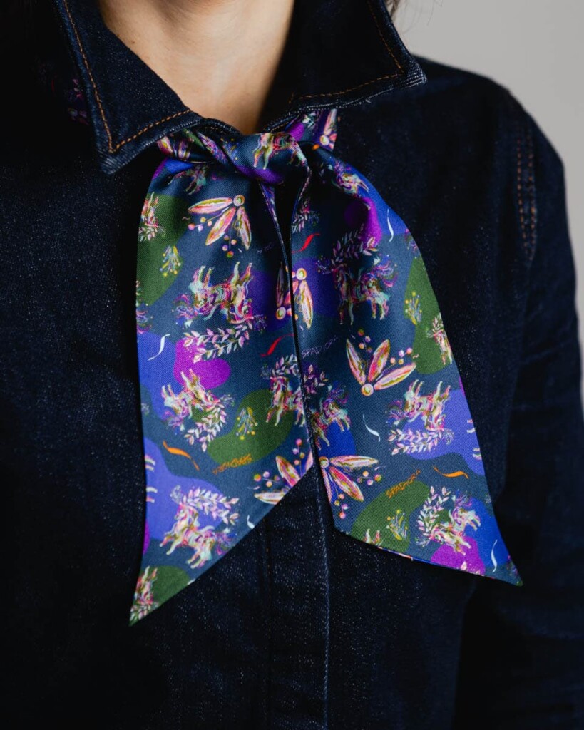 jedwabne twilly konik mazurski granat spadiora 2