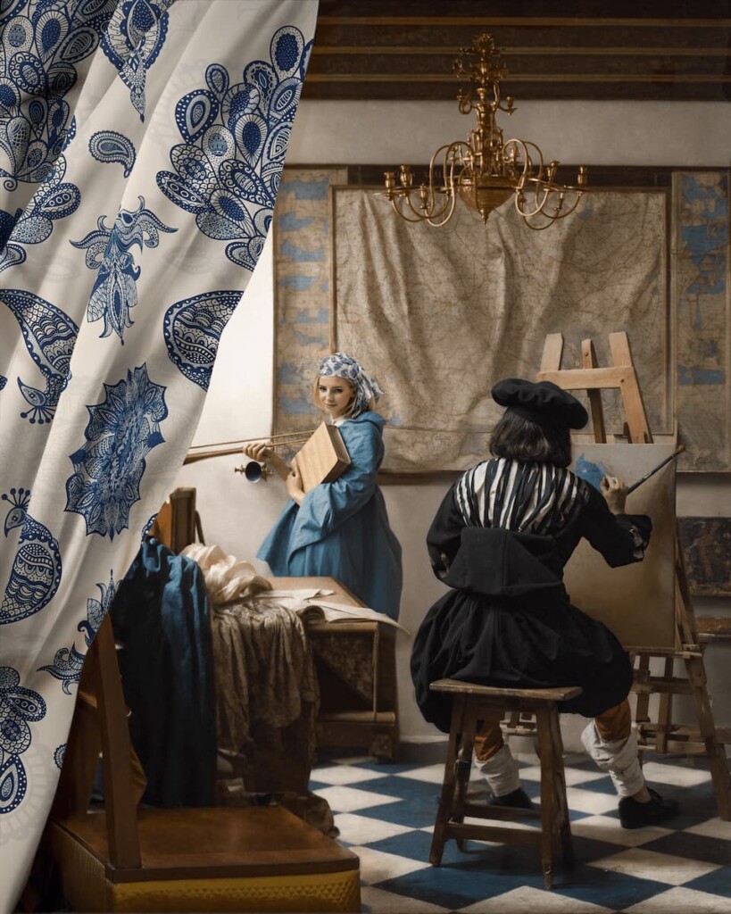 apaszka jedwabna duma spadiora johannes vermeer alegoria malarstwa