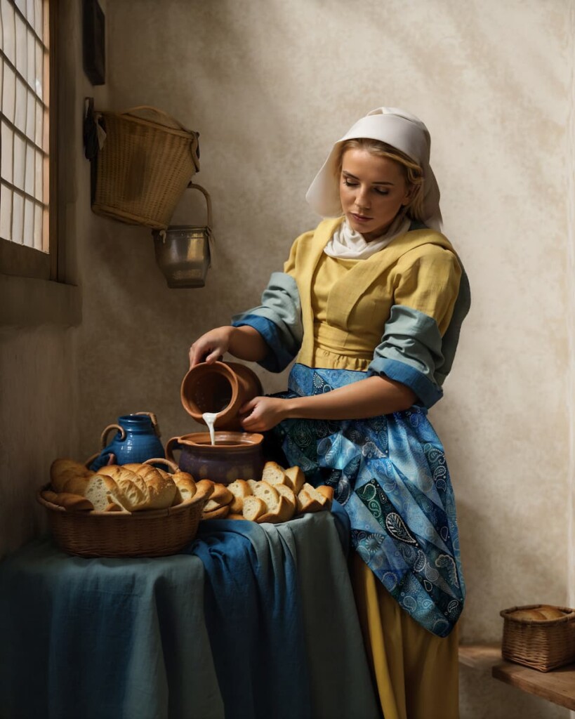 apaszka jedwabna gora lodowa spadiora johannes vermeer mleczarka
