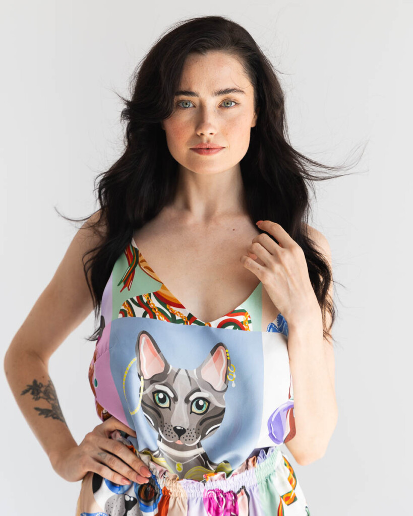 jedwabny top sereno jedwabne szorty fino koty spadiora 4