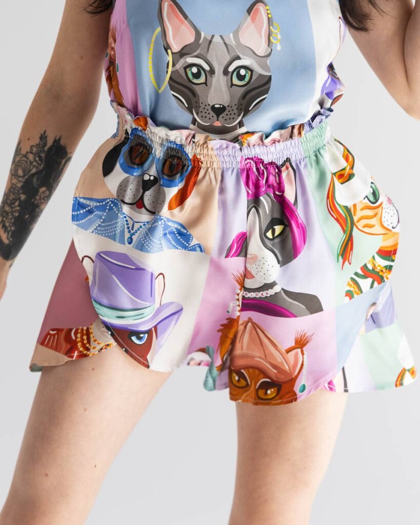 jedwabny top sereno jedwabne szorty fino koty spadiora 5