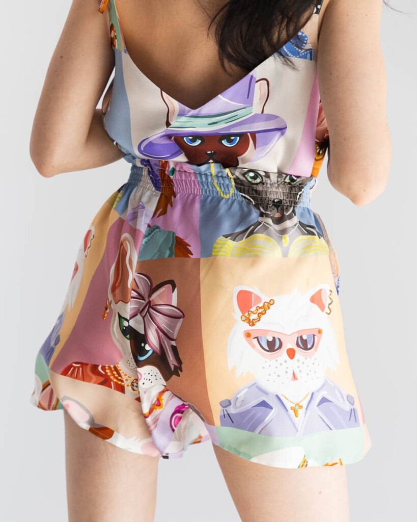 jedwabny top sereno jedwabne szorty fino koty spadiora 6