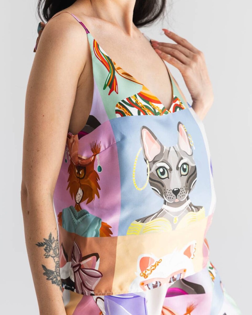 jedwabny top sereno jedwabne szorty fino koty spadiora 8